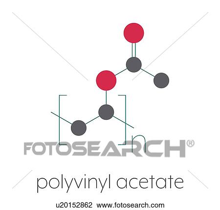 Stock Image - Polyvinyl acetate polymer chemical structure, illustration. Fotosearch