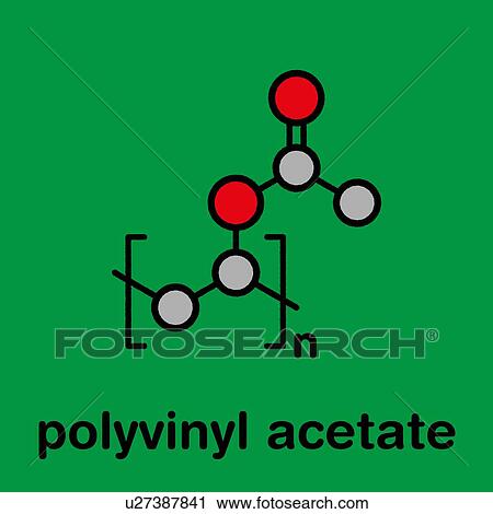 Stock Image - Polyvinyl acetate polymer chemical structure, illustration. Fotosearch