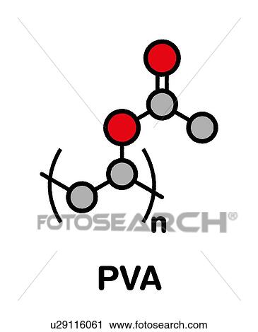Stock Image - Polyvinyl acetate polymer chemical structure, illustration. Fotosearch