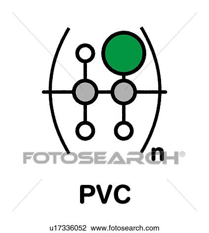 Stock Image - Polyvinyl chloride polymer chemical structure, illustration. Fotosearch
