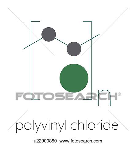Stock Image - Polyvinyl chloride polymer chemical structure, illustration. Fotosearch