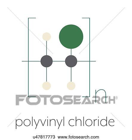 Stock Image - Polyvinyl chloride polymer chemical structure, illustration. Fotosearch