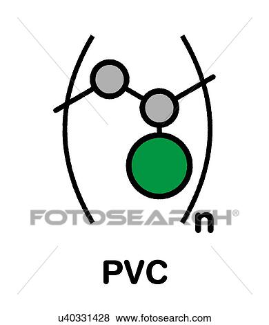 Stock Photo - Polyvinyl chloride polymer chemical structure, illustration. Fotosearch