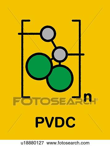 Stock Photo - Polyvinylidene chloride polymer chemical structure. Fotosearch