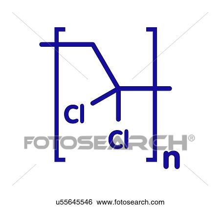 Stock Photograph - Polyvinylidene chloride polymer chemical structure. Fotosearch