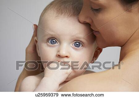 Portrait of mother and baby View Large Photo Image Stock Photo - Portrait of mother and baby. Fotosearch