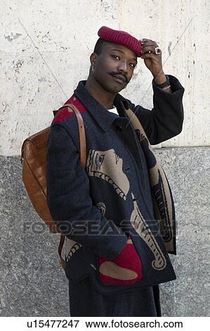 Stock Photo - Portrait of stylish man with hat. Fotosearch