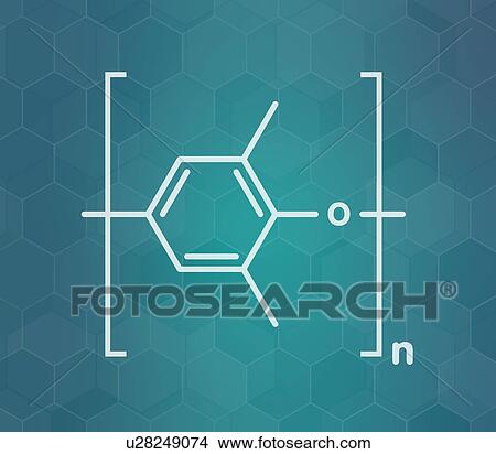 Picture - PPO polymer chemical structure, illustration. Fotosearch