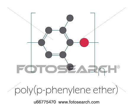 Stock Image - PPO polymer chemical structure, illustration. Fotosearch