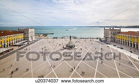 Praa do Comrcio, Lisbon, Portugal View Large Photo Image Stock Photo - Praa do Comrcio, Lisbon, Portugal. Fotosearch