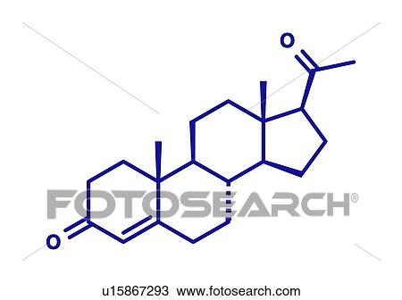 Stock Image - Progesterone female sex hormone molecule, illustration. Fotosearch