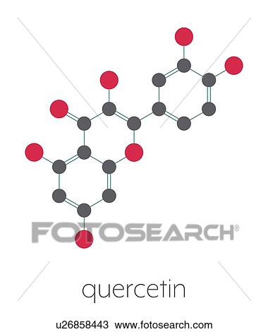 Stock Image - Quercetin plant molecule, illustration. Fotosearch