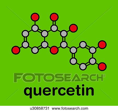 Stock Image - Quercetin plant molecule, illustration. Fotosearch