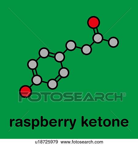 Stock Photo - Raspberry ketone molecule, illustration. Fotosearch