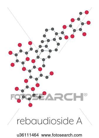 Picture - Rebaudioside A molecule, illustration. Fotosearch