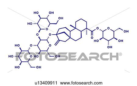 Stock Image - Rebaudioside A molecule, illustration. Fotosearch