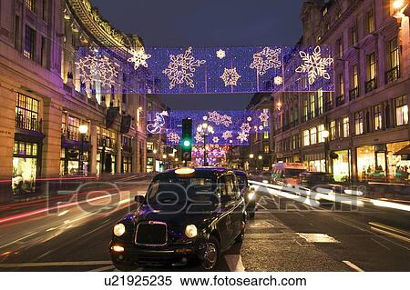 Regent Street, London, UK, at Christmas View Large Photo Image Stock Photography - Regent Street, London, UK, at Christmas. Fotosearch