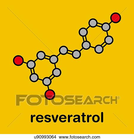 Picture - Resveratrol molecule, illustration. Fotosearch