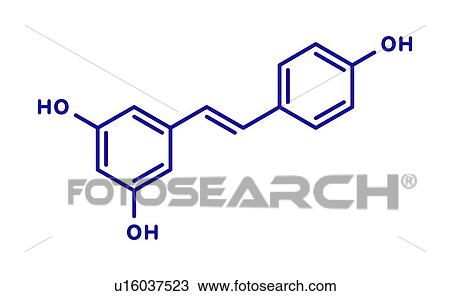 Stock Image - Resveratrol molecule, illustration. Fotosearch