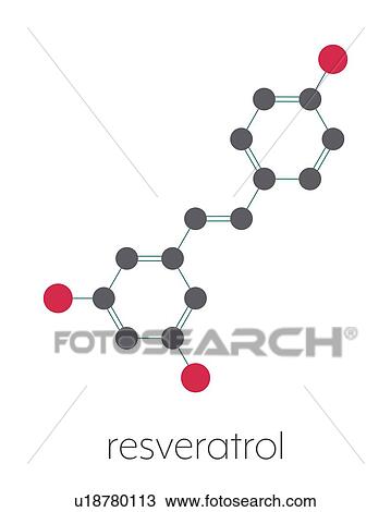 Stock Image - Resveratrol molecule, illustration. Fotosearch
