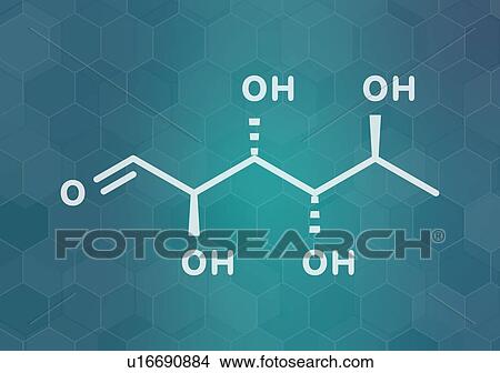 Picture - Rhamnose deoxy sugar molecule. Fotosearch