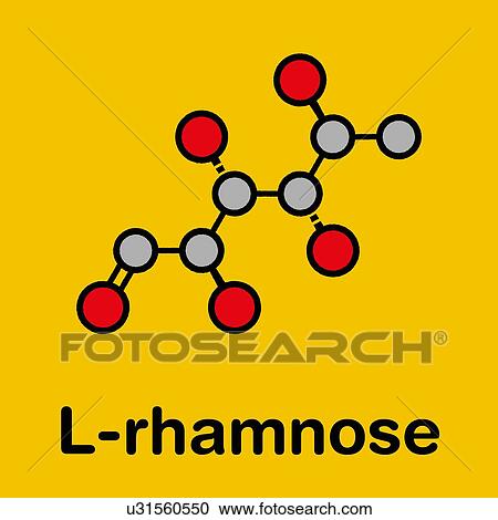 Stock Image - Rhamnose deoxy sugar molecule, illustration. Fotosearch