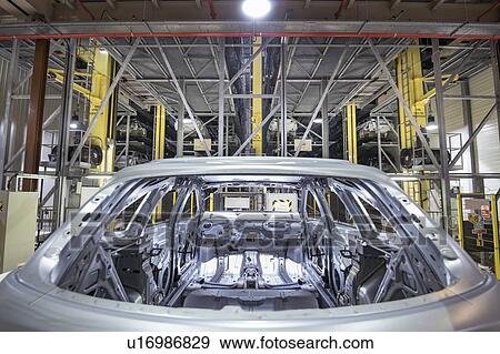 Robotic car body storage in car factory View Large Photo Image Stock Photo - Robotic car body storage in car factory. Fotosearch