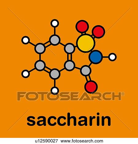 Stock Photo - Saccharin artificial sweetener molecule, illustration. Fotosearch