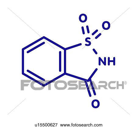 Stock Photo - Saccharin artificial sweetener molecule, illustration. Fotosearch