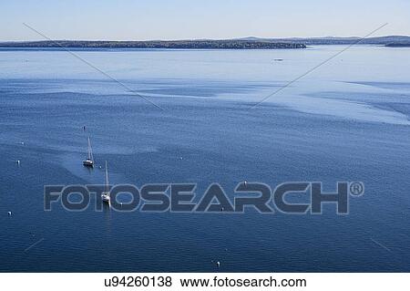 Stock Photo - Sailboats at sea in Acadia National Park, Maine, USA. Fotosearch