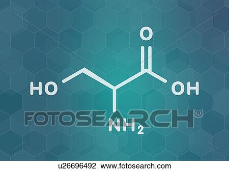 Stock Image - Serine amino acid molecule, illustration. Fotosearch