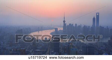 Shanghai, China, at dawn View Large Photo Image Picture - Shanghai, China, at dawn. Fotosearch