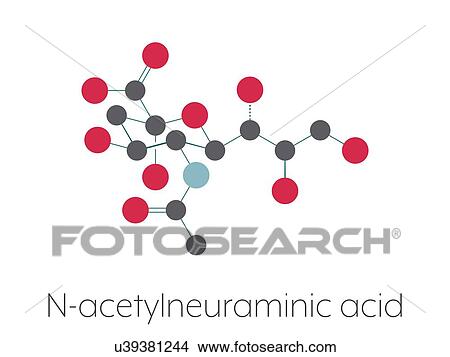 Picture - Sialic acid molecule, illustration. Fotosearch