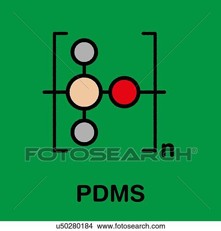 Picture - Silicone oil chemical structure, illustration. Fotosearch