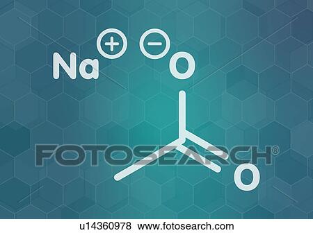 Stock Photo - Sodium acetate chemical structure, illustration. Fotosearch