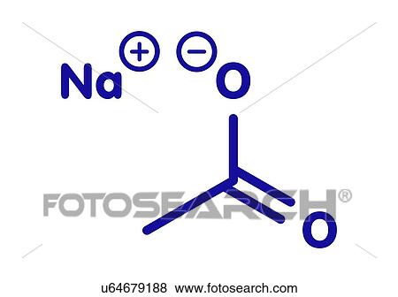 Stock Photo - Sodium acetate chemical structure, illustration. Fotosearch