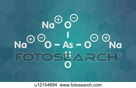 Picture - Sodium arsenate salt chemical structure, illustration. Fotosearch