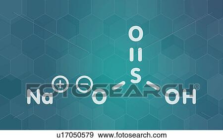 Stock Photo - Sodium bisulfite salt chemical structure, illustration. Fotosearch