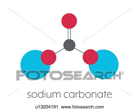 Stock Image - Sodium carbonate salt chemical structure. Fotosearch