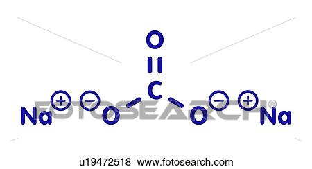 Stock Photo - Sodium carbonate salt chemical structure. Fotosearch