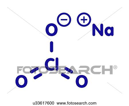 Stock Image - Sodium chlorate salt chemical structure. Fotosearch