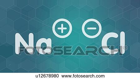 Stock Image - Sodium chloride chemical structure. Fotosearch