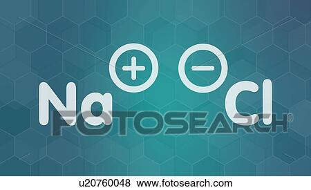 Stock Photo - Sodium chloride chemical structure. Fotosearch