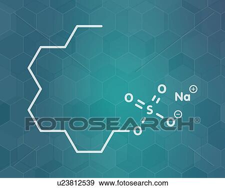 Stock Photo - Sodium dodecyl sulfate chemical structure, illustration. Fotosearch