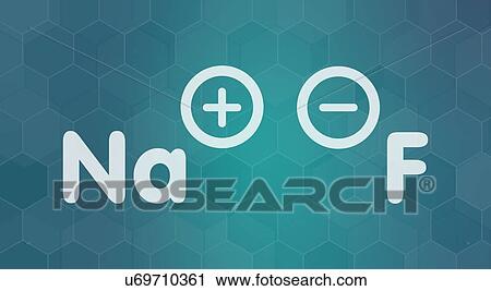 Stock Image - Sodium fluoride salt chemical structure, illustration. Fotosearch