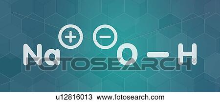 Stock Image - Sodium hydroxide chemical structure, illustration. Fotosearch