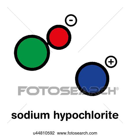 Stock Image - Sodium hypochlorite chemical structure, illustration. Fotosearch