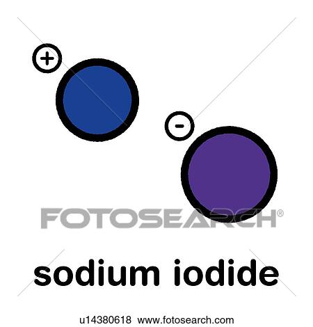 Stock Photo - Sodium iodide salt chemical structure, illustration. Fotosearch