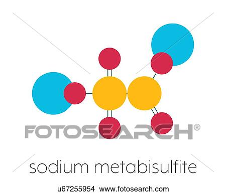 Picture - Sodium metabisulfite chemical structure, illustration. Fotosearch