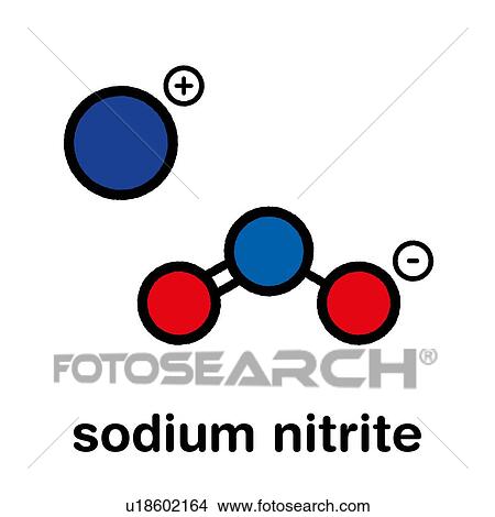 Picture - Sodium nitrite chemical structure, illustration. Fotosearch